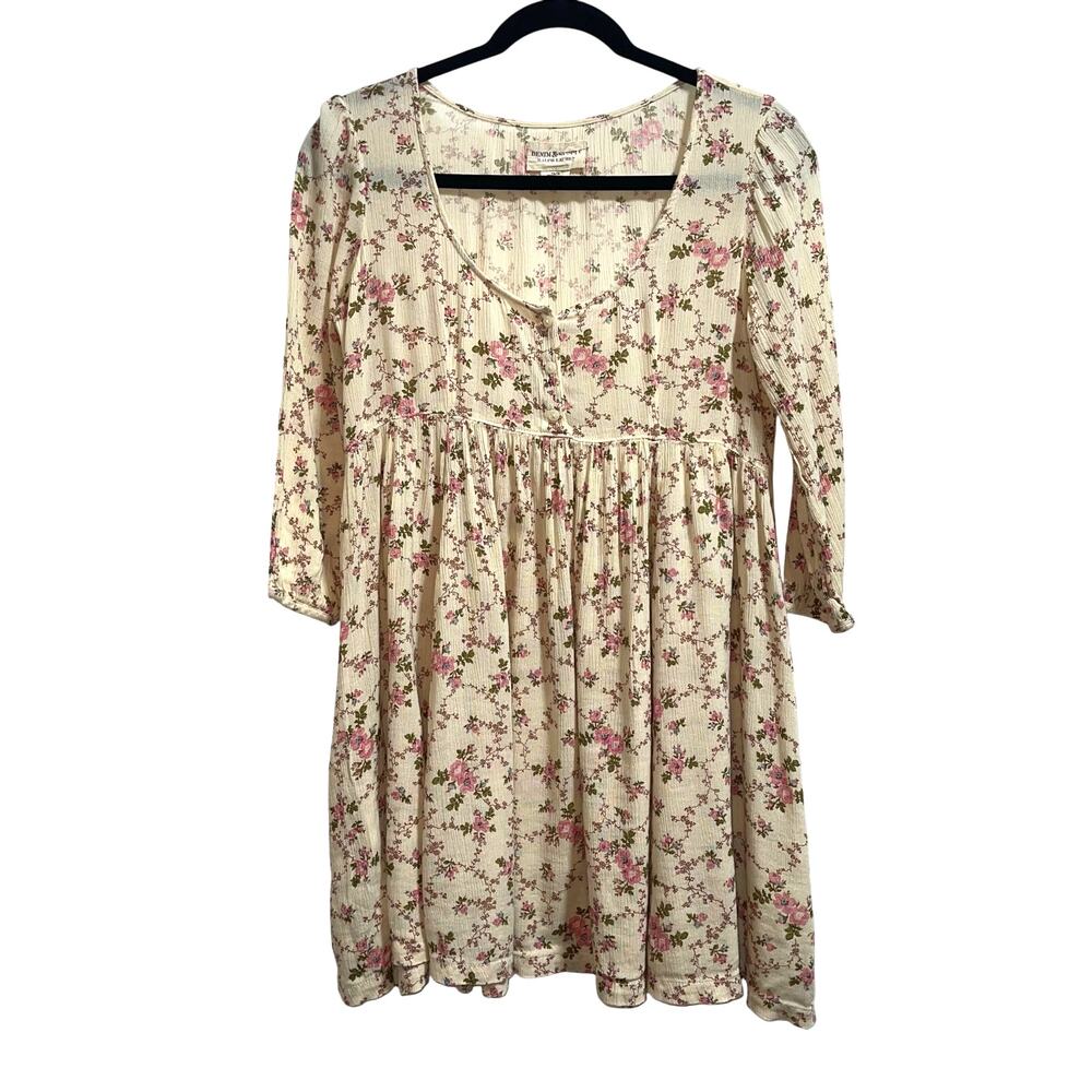 Ralph Lauren Denim & Supply Floral Babydoll Mini Dress Boho Cottagecore XS